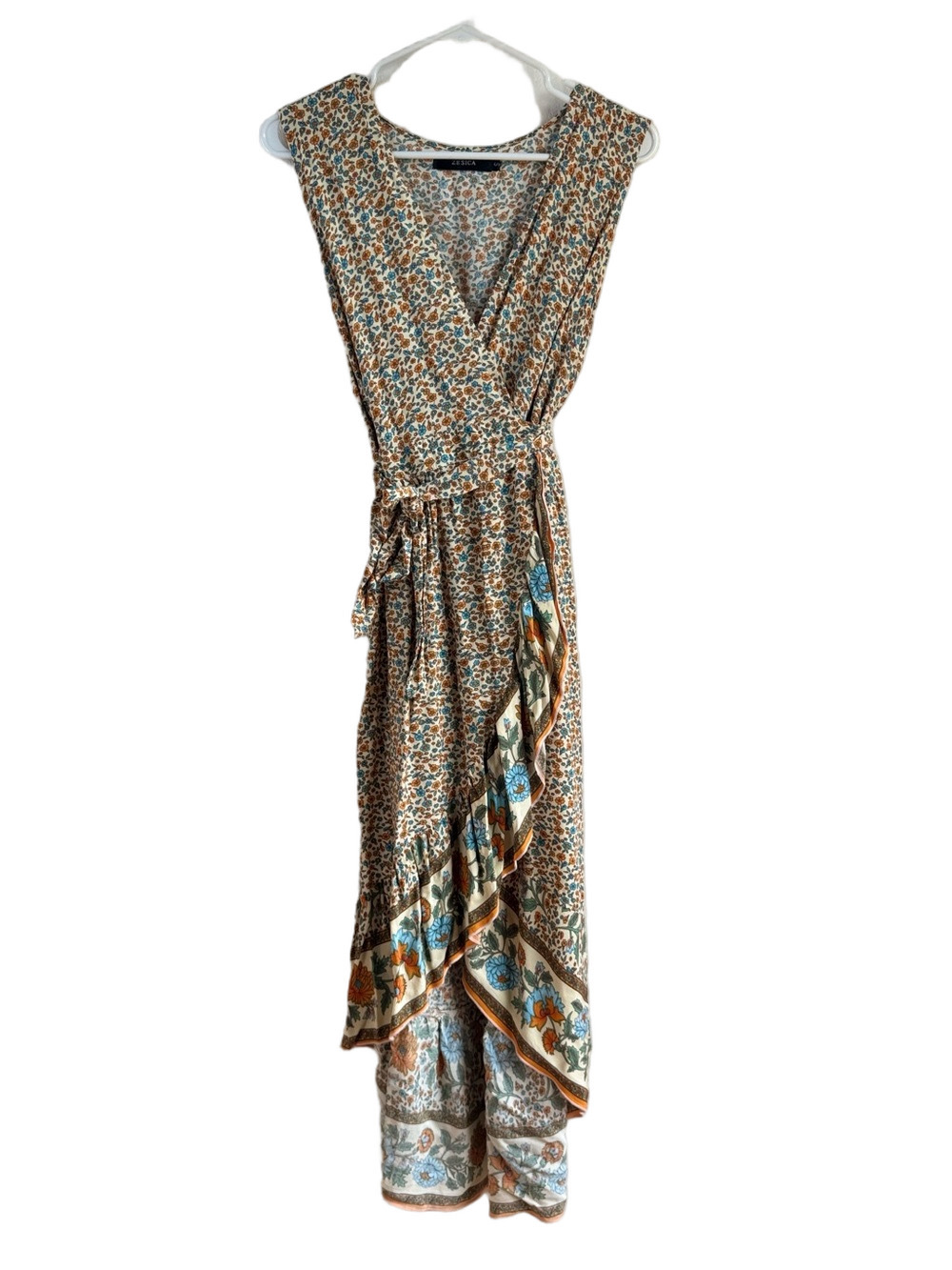 *NWOT* ZESSICA Ruffle Trim Wrap Dress